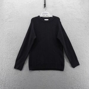 Treasure and Bond Black Ribbed Crewneck Sweater‎ Womens XS Merino Wool Blend NEW